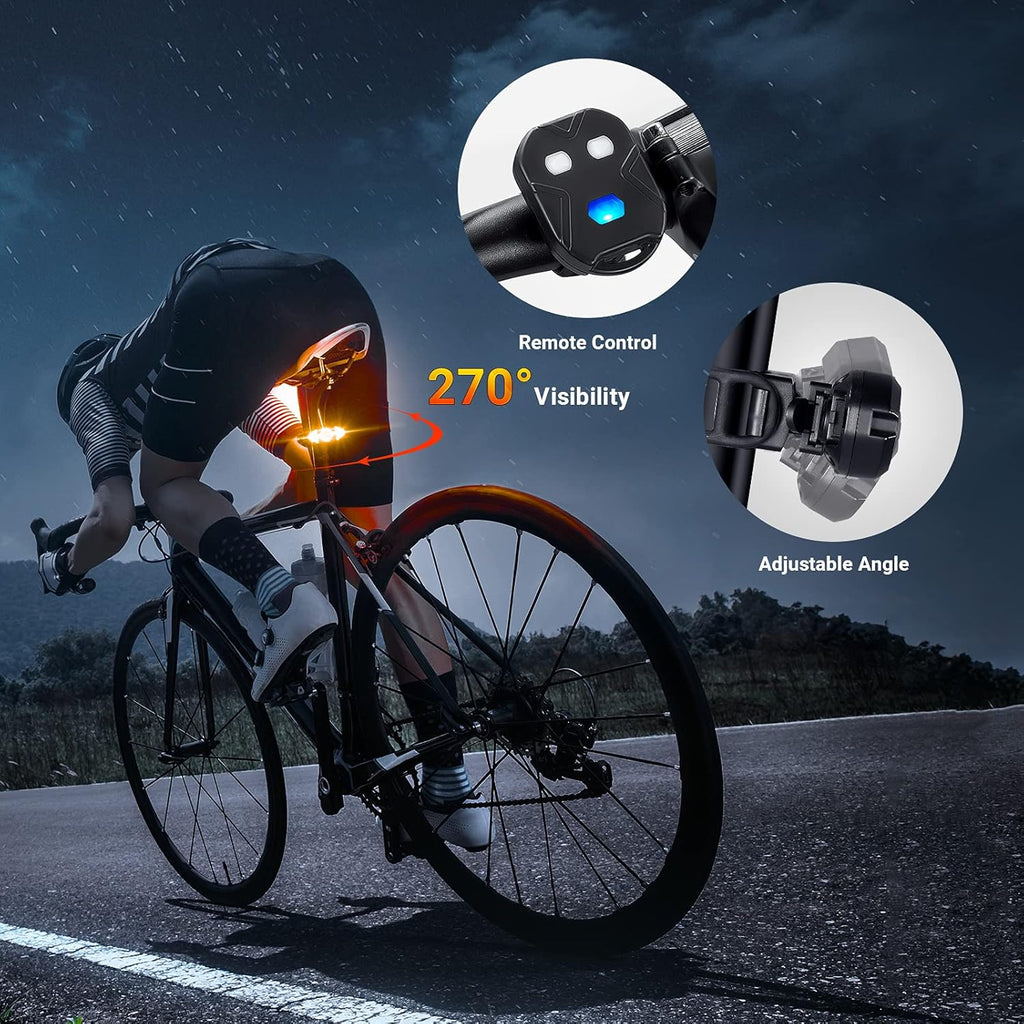 Bike Tail Light with Turn Signals Wireless Remote Control Waterproof Bicycle